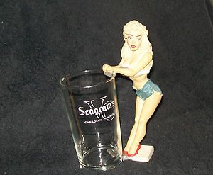   Girl To Hold Your Beer Can R Demars Ganz or Seagrams Whiskey Glass