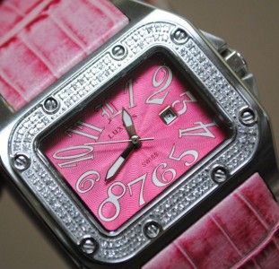 Ladies Luxess 1013SD Diamond Pink Leather Watch Daxx