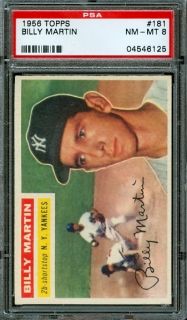 1956 Topps 181 Billy Martin PSA 8 New York Yankees Legend