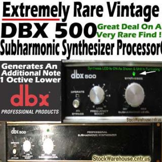 DBX 500 Subharmonic Synthesizer Bass Processor, Super Rare Vintage
