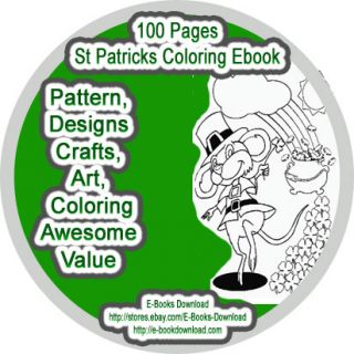 St Patricks Day Coloring 100 Pages eBook on CD New