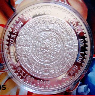 1993 Piedra de Soles Calendario Azteca 2 Ounce 999 Silver Coin