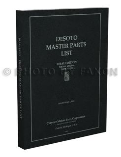  Book 1928 1929 1930 1931 1932 1933 de Soto Master Catalog List