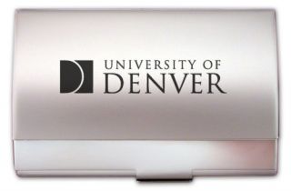 new DU University of Denver Pioneers Engraved Silver BUSINESS CARD