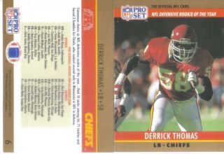 Derrick Thomas 6 1989 Pro Set Rookie of The Year Card