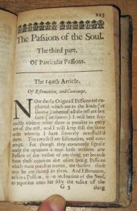 1650 Descartes Passions Soule 1st Ed RARE Philosophy