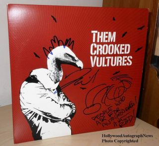 DAVE GROHL SIGNED VINYL LP SKETCH Them Crooked Vultures Nirvana Foo
