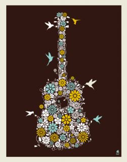 2012 Dave Matthews Band Variant Flower Guitar Poster