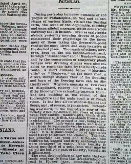 Dearing Family Murders Anton Probst Old 1866 Newspaper