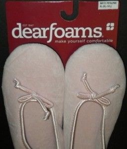 Dearfoams Petal Pink Slippers XLarge Size 9 1/2   10 1/2 Ballet NEW