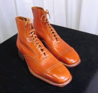 Deadstock Mens Lace Up Boots from The 1910s 1920s UNWORN Unusual