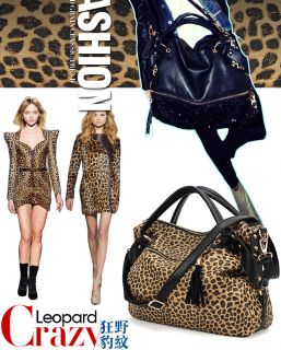  PU Clutch Lady Fashion Sexy Cool Lux Punk Leopard Sequin Gift