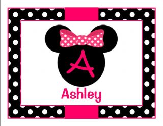 Personalized Birthday Minnie Mouse Thank You Note Cards