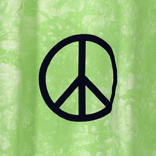 JoJo Green Peace Sign Kids Teen Fabric Shower Curtain