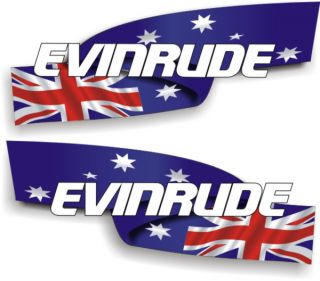  Aus Flag Evinrude Stickers Boat Decals Graphics 350mm x 150mm