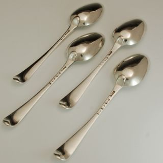 Silver Dessert Spoons 1773 4 x Georgian Thomas Chawner Hanoverian