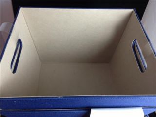 New Merrick Set of 3 Decorative Storage Bins Blue Khaki 13x11x9