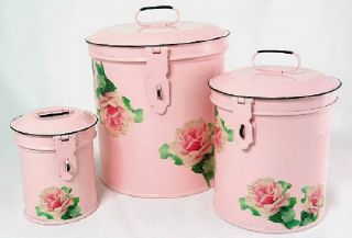  Canister Set, Kitchen Storage Canisters, Decorative Roses Containers