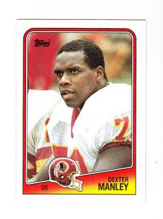 1988 Topps Card 20 Dexter Manley de Washington Redskins