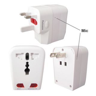 Universal Travel Adapter Style Eavesdropping Device w Remote Control