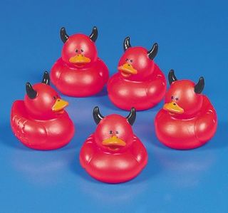 Red Devil Rubber Ducks w Horns Duckies Party Favors Goth