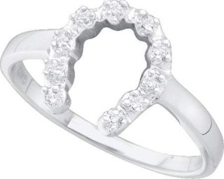 Horse Shoe Diamond Fashion Ring 0 05 cts 10K Yellow Gold GD 29430