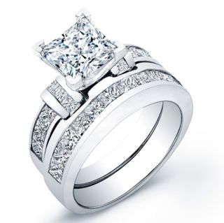 05 Diamond Engagement Anniversary Bridal Ring Set Band on White Gold