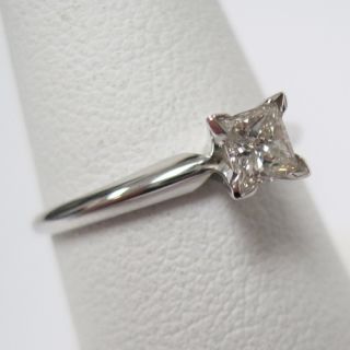 Huge Real 0 25ctw Princess Cut Diamond White Gold Anniversary Ring