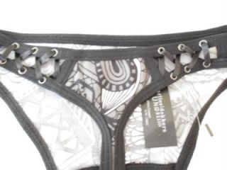 New Marlies Dekkers Zentangle 51 Thong Back Lace Up Detail Large