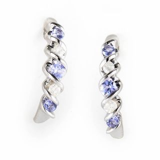 10K White Gold Tanzanite Diamond Earrings