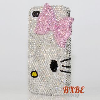  Swarovski Crystal Bling Hello Kitty Diamond Case Cover for iphone 4 4s