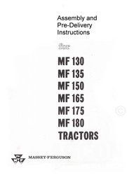 Massey Ferguson 130 135 150 165 175 180 Pre Del Manual