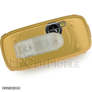 Mobile Sidekick III 3 Gold Rubber Diamond Case with Belt Clip