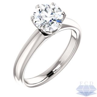 89 Ct Round Cut D SI Natural Diamond Solitaire Engagement Ring 14k