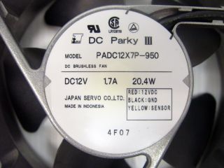 DC Parky III PADC12X7P 950 DC Brushless Fan Set of 2