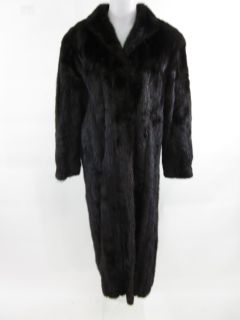 Diane Furs Dark Brown Mink Long Fur Coat Jacket Size S
