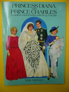 PRINCESS DIANA PRINCE CHARLES Paper Doll Book Cut Outs Tom Tierney un