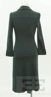 Diane Von Furstenberg Green Wool Long Sleeve Dress Size 6