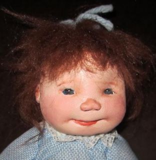 Wild 1985 Dianne Dengel Cloth Artist Doll Toddler with Toy Redhead