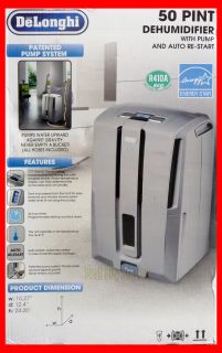 delonghi dd50p 50 pint energy star dehumidifier with patented pump