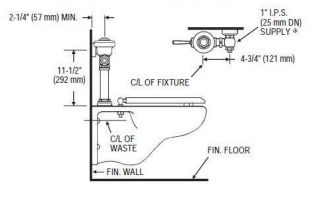 Sloan Regal 110YB Water Closet Urinal Exposed Manual Flush Valve Top