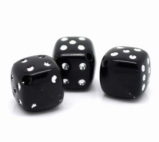 100 Black Opaque Acrylic Cube Dice Spacer Beads 9x9mm Jewelry Making