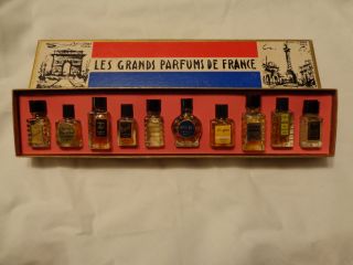 Les Grands Parfums de France 10 Bottle Collectors Set Intact Original