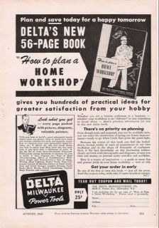 1943 Vintage Ad Delta Milwaukee Power Tools Book WW II