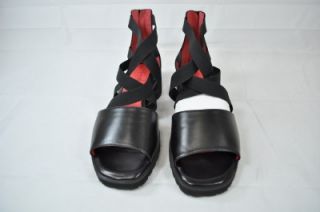 Pas de Rouge Gamma A913 Black Sexy Gladiator Sandal EAF $310 42 10