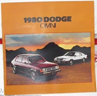 1980 Dodge Omni 024 de Tomaso 80 Dealer Brochure Mopar