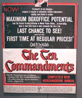 1960 cecil b demille the ten commandments press book merchandising