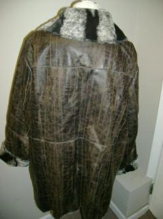 Dennis Basso Distressed Faux Leather Jacket 1x