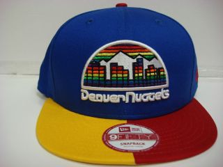 Denver Nuggets New Era Cap 9Fifty Flat Brim Snapback Split Em Blue Hat