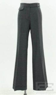 Derek Lam Charcoal Grey Wool Cuffed Trouser Pants Size 8
